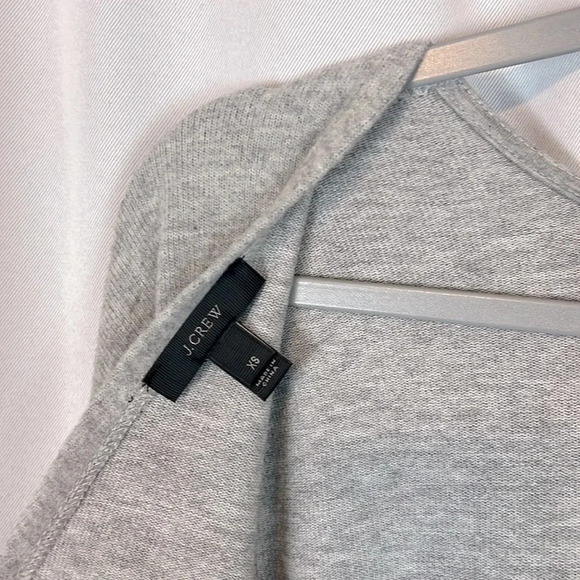 J Crew Sweater Women XS Gray Reversible Scoop Neck Faux Wrap Soft Knit - Picture 3 of 4